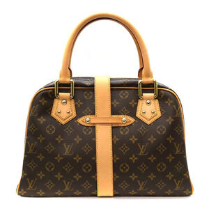 Louis Vuitton Handbag Leather LV Monogram Manhattan Brown Bag